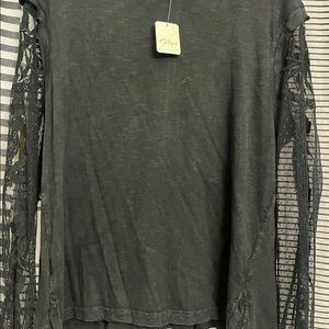 Free People Two-for NWT large black tee.